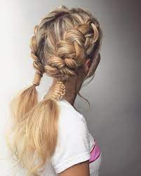 Double Dutch Finished With Two Chinese Ladders Braids Hairstyle Hairstyle Inspiration Braid Hairstyle Braided Hairstyles Hair Styles Chinese Ladder Braid