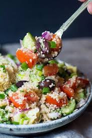 Prepare the couscous using the package directions, omitting the salt. Mediterranean Couscous Salad Recipe Unicorns In The Kitchen Couscous Salad Recipes Chicken And Beef Recipe Couscous Salad