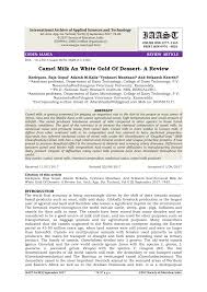 Camel milk makes the perfect milk for human consumption for so many reasons. Pdf Camel Milk An White Gold Of Dessert A Review