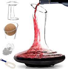 Amazon Com Btat Decanter With Drying Stand Stopper Brush And Beads Xl Hand Blown 100 Lead Free Crystal Glass In 2021 Red Wine Decanter Wine Decanter Wine Carafe