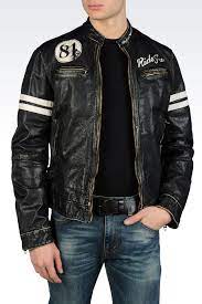 Leather Biker Jacket With Vintage Ride Free Print Leather Jackets Men By Armani 0 Chaqueta De Cuero Hombre Casacas De Cuero Hombre Hombres Chaqueta De Cuero