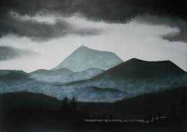 epingle par mathilde lun o sur peintures paysage puy de dome chaine des puys art reve aquarelle coloriage vache