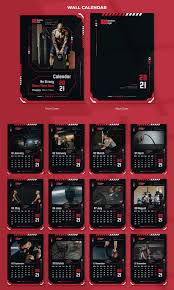 Fitness And Gym Wall Desk Calendar 2021 Template In 2021 Design Template Desk Calendars Wall Desk