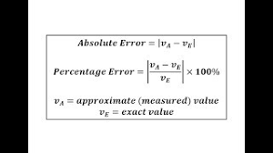 Let the value obtained in n measurements are a1, a2, a3…., an. Determine Absolute Error And Percent Error Youtube