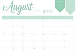 Free Printable August 2019 Planner Calendar Free Printable 2019 Calendar Pdf Word Page Excel Blan Monthly Calendar Printable Calendar March August Calendar