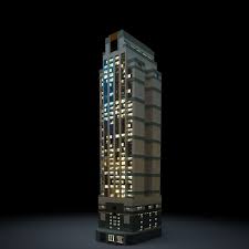 Nighttime Skyscraper 3d Model Skyscraper Skyscraper 3d Model City Model
