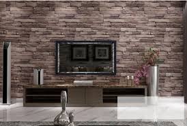 New 3d Luxury Wood Blocks Effect Brown Stone Brick 10m Vinyl Wallpaper Roll Living Room Background Wall Decor Art Wall Paper High Res Desktop Wallpapers High Re Stone Wallpaper Brick Wall