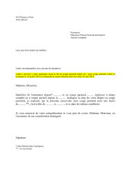 La personne concernée peut opter pour un : Modele Lettre Acceptation Conge Parental Temps Partiel Exemple De Lettre