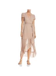 Wayf Wayf Womens Meryl Chiffon Short Sleeves Wrap Dress Walmart Com