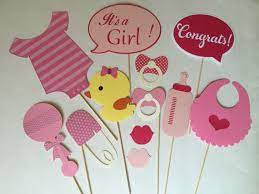 Girl Baby Shower Photo Booth Props Baby Girl Photobooth Props Set Of 12 Baby Shower Princess Baby Shower Centerpieces Decoracion Baby Shower