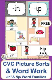 I Ip Picture Sorts And Word Work Free In 2020 Word Families Jolly Phonics Cvc Word Families