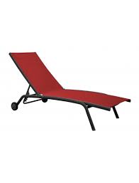 Pour faire des siestes au jardin confortablement installé, ajoutez un matelas rouge à votre bain de soleil. Bain De Soleil Prima Gris Rouge Proloisirs Pour Le Jardin Avec Roulettes