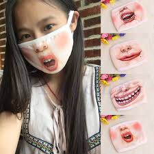 Cute 3d Funny Expression Cotton Mouth Face Mask Health Cycling Respirator Warm Mouth Mask Fashion Diy Face Mask Face Mask
