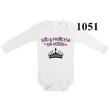 Body Roupa De Bebe Frases Manga Longa Sou A Princesa Da Vovo 1051 Shopee Brasil
