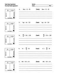 solving two step equations with a do undo chart