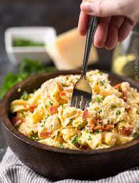 20 Minute Tortellini Pasta Carbonara Cheese Tortellini Pasta Is Coated In A Rich Carbonara Sauce Sprink Tortellini Recipes Carbonara Pasta Appetizer Recipes