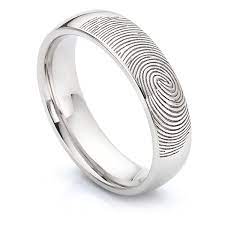 Fingerprint Wedding Ring Custom Fingerprint Ring Gold Platinum
