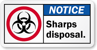 Sharps container label printable labels warning signs biohazard receptacle waste disposal needles syringes. Notice Sharps Disposal Label Sku Lb 2251