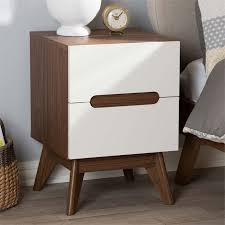 Choose from contactless same day delivery, drive up and more. 2 Piece Mid Century Modern Chest And Nightstand Set In White And Walnut 2170274 Pkg