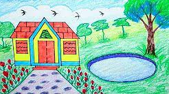 Your neighbors will be staring (in a good way!) when you add unique yard art, ornaments and other cute garden decorations like these to your property. Home Garden Drawing Youtube Drawing For Kids House Drawing For Kids Drawing For Beginners