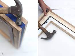 Diy picture frame with clothespins. Diy Custom Framing No Power Tools Required A Beautiful Mess