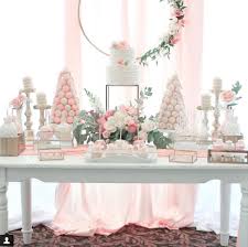 Shara White Distressed Table Rental Vintagebash Baby Shower Dessert Table Baby Shower Desserts Girl Elegant Baby Shower