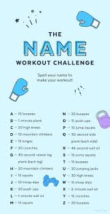 Play The Name Game And Get A Personalized Workout Just For You Spell Your Name Workout At Home Workout Plan At Home Workouts