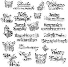 Happy birthday clear rubber stamp,transparent clear stamp set,rubber stamps,inspiration words,for card making,scrapbooking deconeer 5 out of 5 stars (1,048) sale price $3.86 $ 3.86 $ 4.29 original price $4.29 (10% off. Buy Words Clear Stamp Silicone Stamp Cards With Sentiments Flowers Butterfly Greeting Words Pattern For Holiday Card Making Decoration And Diy Scrapbooking Album Diy Crafts Online In Turkey B091c1bng3