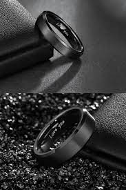 Black Tungsten Wedding Bands With Matte Brushed And Beveled Edges For Men Women Black Tungsten Wedding Band Tungsten Wedding Bands Black Wedding Rings