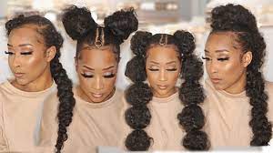 See more ideas about natural hair styles, braided hairstyles, hair styles. Four Easy Hairstyles With 2 Braiding Hair Part 2 Youtube