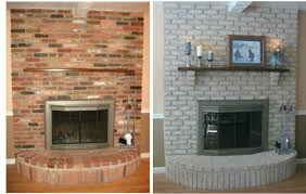 Apply a base coat to bricks apply a base coat (desert fortress shown) using a roller on the brick faces and a sash brush to reach the edges and ends of bricks and the grout between them. Fireplace Decorating Why Paint A Brick Fireplace