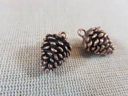 4 Pendentifs Pomme De Pin Metal Couleur Cuivre 20mmx12mm Lot De 4 Breloques Pomme Pin Cuivre 20mm Creation Bijoux Collier Nature Stud Earrings Earrings Jewelry