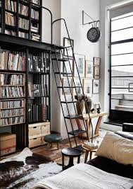 Neutrals Home Library With Ladder Closet Home Decor Interior Design I Love This Color Scheme And Style It Makes Me Feel So Co Cozy Home Library Home Interior Design Cozy House