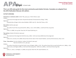 (note that this rule has changed from apa 6 guidelines on using et al., which recommend listing all author names in the first citation up to five authors but then using et al. for the second and subsequent citations.) Https Libraries Indiana Edu Sites Default Files Apa 0 Pdf