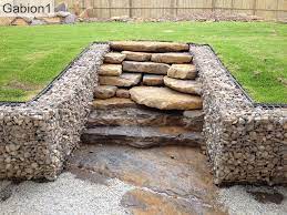Large Rock Stair Case With Gabion Side Walls Http Www Gabion1 Com Au Side Step House Backyard Landscaping Designs Garden Stairs Landscaping Retaining Walls