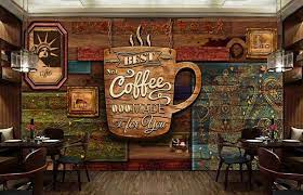 Motif Wallpaper Dinding Cafe Bar Ic Tasarimi Dekorasyon Tasarim