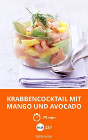 Krabbencocktail Mit Mango Und Avocado Rezept Krabbencocktail Krabbencocktail Rezept Lebensmittel Essen