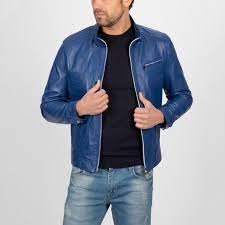 Classic Leather Jacket Light Blue Classic Leather Jacket Leather Jacket Jackets