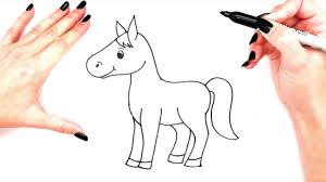 How To Draw A Horse Horse Drawing Easy Step By Step Super Easy Drawings Easy Horse Drawing Cute Easy Drawings Horse Art Drawing