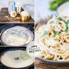 Simply cook all the ingredients together in a saucepan until smooth. Crazy Easy Homemade Alfredo Sauce Easy Family Recipes