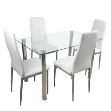 Check spelling or type a new query. Kitchen Dining Table Set 5 Pieces Modern Dining Room Table Set W Tempered Glass Top 4 High Back Leather Chairs Dinette Set For 4 Sturdy Metal Frame Kitchen Breakfast Furniture Counter Height White Kitchen