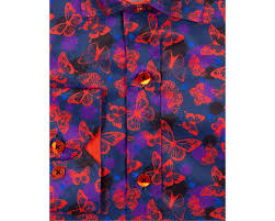 Find & download free graphic resources for floral pattern. Sl 6863 Men S Dark Blue Red Butterfly Print Long Sleeved Shirt Quality Designed Shirts