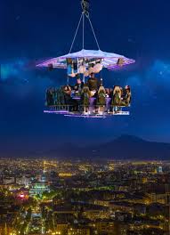 Each person is safely secured while enjoying a 3 course meal & drinks 50m in the air. Dine Sky Flying Restaurant In Armenia News Construction Portal Armenia Dinner In The Sky Beautiful Places To Travel Places To Travel