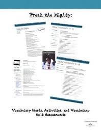 Freak The Mighty Vocabulary Activities And Vocabulary Tests Freak The Mighty Vocabulary Activities Vocabulary