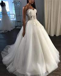 See Through Corset Wedding Dresses Tulle Sweetheart Ball Gown Appliques Wedding Dresses Corset Wedding Dresses Gown Wedding Dress
