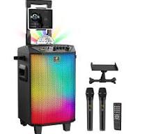 Bezprzewodowa Maszyna Karaoke, TONOR PA System Przenośny Głośnik Do  Śpiewania Z Dwoma Bezprzewodowymi Mikrofonami, Kulą Dyskotekową Do Domowego  ...
