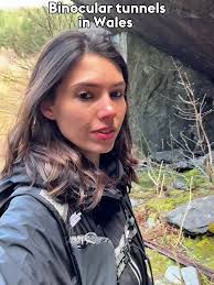 Peek through the Binocular tunnels… and see Wales like you’ve never seen it  before! 🏞️👀 📍 Abercwmeiddaw Slate Quarry, Gwynedd, Wales  #binoculartunnels #waleshiking #outdoors #hiking