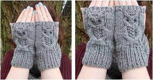 Ladies sweaters, as well as cute creations for whether it's your first sweater project or you're a champion knitter, browse our beautiful collection of patterns for the whole family include dog sweater patterns! Owl Knitted Fingerless Mitts Free Knitting Pattern