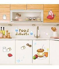 Decals Design Kitchen Fruits Food Burger And Drinks Wall Sticker Pvc Vinyl 50 Cm X 70 Cm Kitchen Wall Stickers Kitchen Cabinets Decor Kitchen Refrigerator