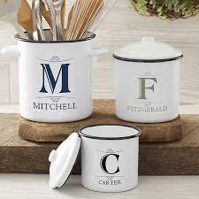 Verpassen sie nicht diese einmaiige geiegenheit. Elegant Monogram Personalized Enamel Kitchen Canisters